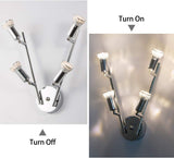 Modern 4 Light Track Lighting Kit LED (Chrome) - Close-Up Angle
