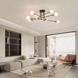 Modern Black Gold Ceiling Light 8 Lights - 45-Degree Angle