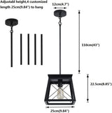 Farmhouse Pendant Light Rustic Lantern Chandelier Black - 45-Degree Angle