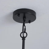 Farmhouse Pendant Light Rustic Lantern Chandelier Black - Low Angle
