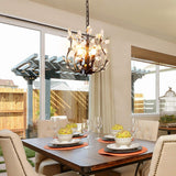 Crystal Chandeliers Lighting, 3 Light, Vintage - Side View