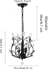 Crystal Chandeliers Lighting, 3 Light, Vintage - Rear View