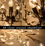 Crystal Chandeliers Lighting, 3 Light, Vintage - Close-Up Angle