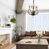 Crystal Chandeliers Lighting, 3 Light, Vintage - Low Angle