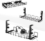 2 Pack Under Desk Cable Management Tray, Black