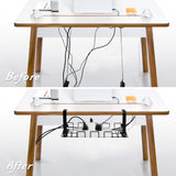 2 Pack Under Desk Cable Management Tray, Black - Front View