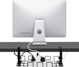 2 Pack Under Desk Cable Management Tray, Black - Side View