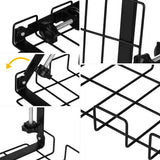 2 Pack Under Desk Cable Management Tray, Black - Rear View