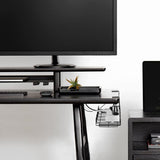 2 Pack Under Desk Cable Management Tray, Black - Close-Up Angle