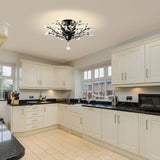 Crystal Chandelier LED Ceiling Light , 4 lights,  Black - Top-Down View