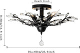 Crystal Chandelier LED Ceiling Light , 4 lights, Black