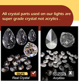 Crystal Chandelier LED Ceiling Light , 4 lights,  Black - Close-Up Angle