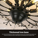 Crystal Chandelier LED Ceiling Light , 4 lights,  Black - Low Angle