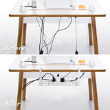 2 pack Under Desk Cable Management Tray, White - Front View