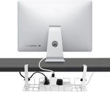 2 pack Under Desk Cable Management Tray, White - Side View
