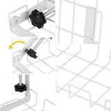 2 pack Under Desk Cable Management Tray, White - 45-Degree Angle