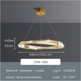 Modern Crystal Flushmount Chandeliers, Remote Control - Front View