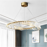 Modern Crystal Flushmount Chandeliers, Remote Control - Rear View