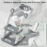 Potty Training Seat Ladder, Kids Boys Girls, Grey - Top-Down View