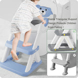 Potty Training Seat Ladder, Kids Boys Girls, Blue - Front View