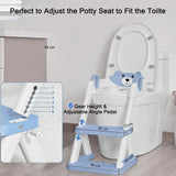Potty Training Seat Ladder, Kids Boys Girls, Blue - Top-Down View