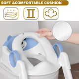 Potty Training Seat Ladder, Kids Boys Girls, Blue - Rear View