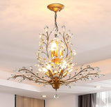 Elegant 8-Light Gold Crystal Chandelier with Vintage Charm