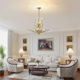 Elegant 8-Light Gold Crystal Chandelier with Vintage Charm - Top-Down View