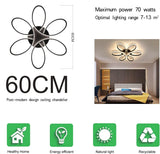 Modern LED Chandelier Flush Mount Lamp Remote Control (60cm) - Front View