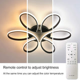 Modern LED Chandelier Flush Mount Lamp Remote Control (60cm) - Top-Down View