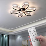 Modern LED Chandelier Flush Mount Lamp Remote Control (60cm) - 45-Degree Angle