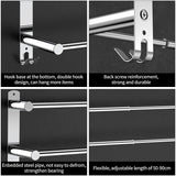 Stretchable 45-75 cm Towel Bar for Bathroom and Kitchen (Three Bars) - Rear View