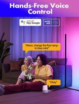 Dynamic RGB Smart Floor Lamp with Voice Control and Customizable Lighting - Side View