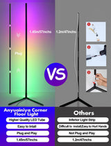 Dynamic RGB Smart Floor Lamp with Voice Control and Customizable Lighting - Rear View