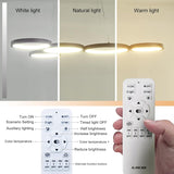 Smart LED Black Pendant Light with Remote Control - 54W Adjustable Ceiling Fixture - Side View