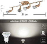 Modern 4-Light Track Lighting Kit LED (Gold) - 45-Degree Angle