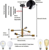 Sputnik Chandelier Modern Industrial, 6-Light , Black & Gold - Rear View
