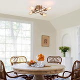 Modern Industrial Chandelier, 4 Light, Black - Front View
