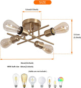 Modern Industrial Chandelier, 4 Light, Black - 45-Degree Angle