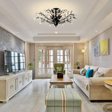 Crystal Ceiling Light Vintage Chandelier, 5 Lights - Side View