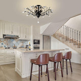 Crystal Ceiling Light Vintage Chandelier, 5 Lights - Top-Down View