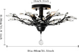 Crystal Ceiling Light Vintage Chandelier, 5 Lights - 45-Degree Angle