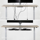 2 Pack Under Desk Cable Management Tray, Black - Front View
