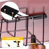 2 Pack Under Desk Cable Management Tray, Black - Side View