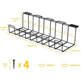 2 Pack Under Desk Cable Management Tray, Black - Top-Down View