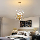 Crystal Chandelier Vintage, 3 Lights, Gold - 45-Degree Angle