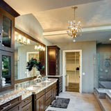 Crystal Chandelier Vintage, 3 Lights, Gold - Extra Image