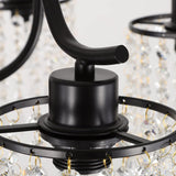 Crystal Chandelier Industrial Farmhouse, Black - Extra Image