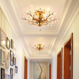 Crystal Chandelier Vintage, 4 Lights, Gold - Low Angle