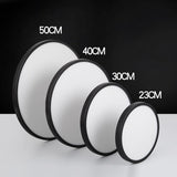 Flush Mount LED Ceiling Light, Natural, Black 48W - Front View